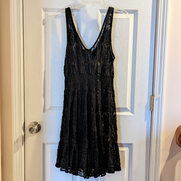 EUC Free People Black Lace Dress - Picture 2 of 12
